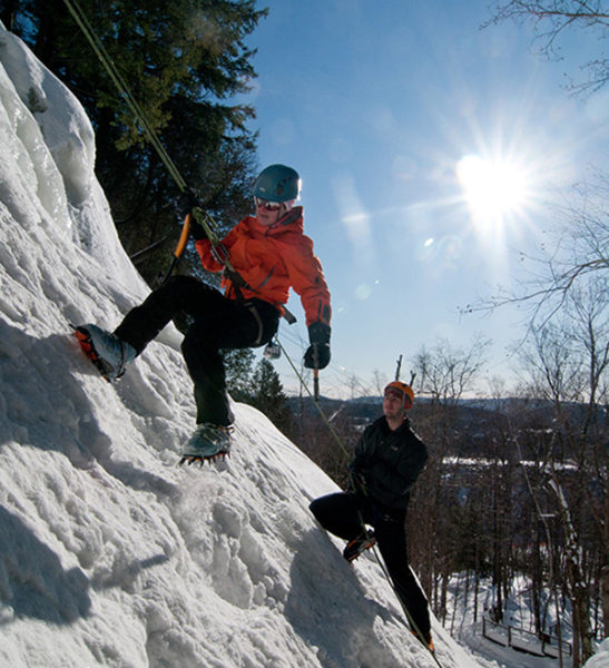 escalade sur glace mont tremblant -