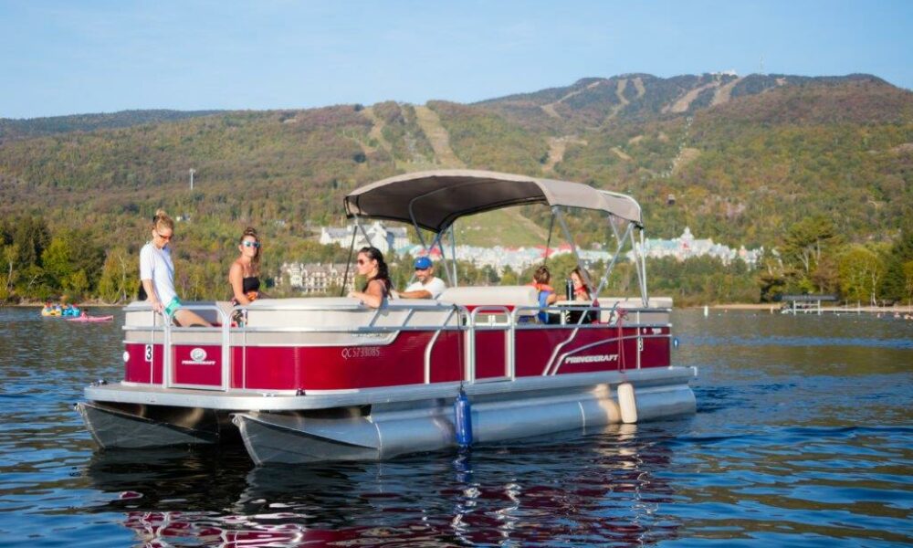 pontoon boat rental tremblant lake mont tremblant national park